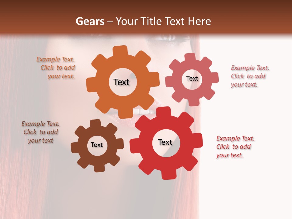 A Woman With Long Red Hair And Blue Eyes PowerPoint Template