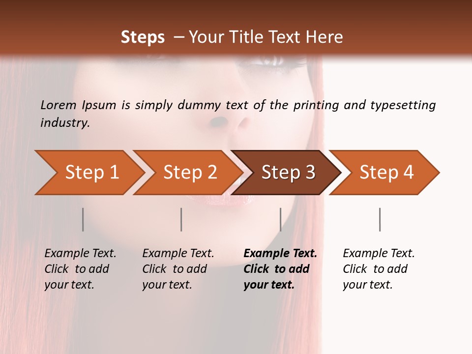 A Woman With Long Red Hair And Blue Eyes PowerPoint Template