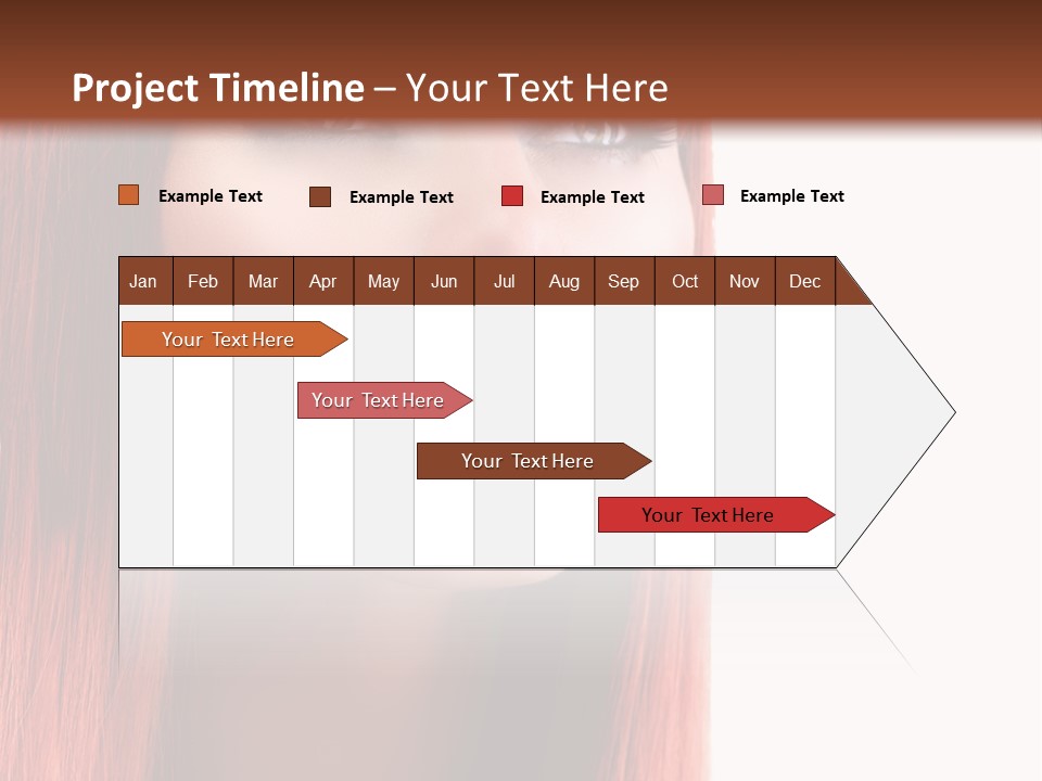 A Woman With Long Red Hair And Blue Eyes PowerPoint Template