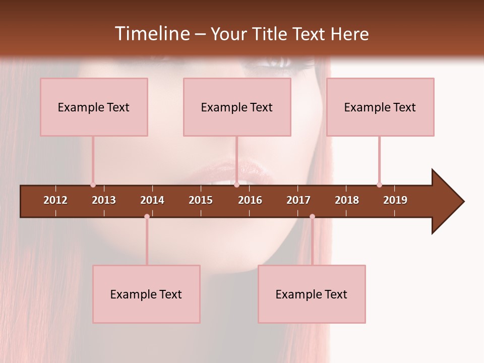 A Woman With Long Red Hair And Blue Eyes PowerPoint Template