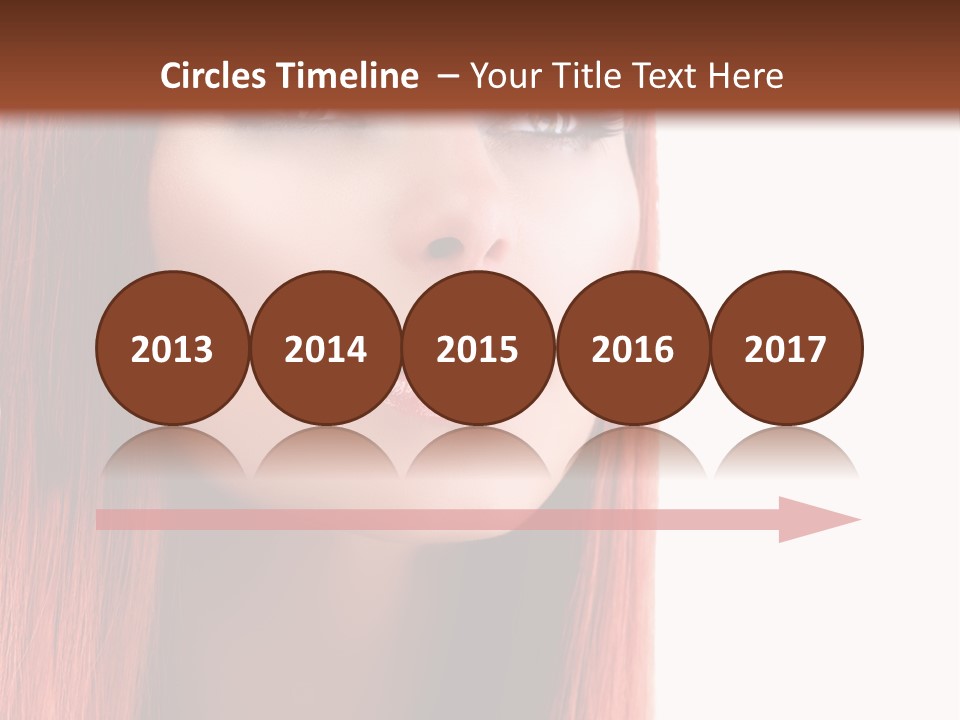 A Woman With Long Red Hair And Blue Eyes PowerPoint Template