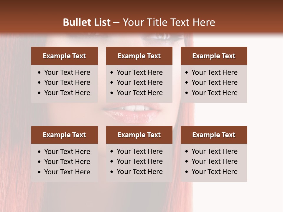 A Woman With Long Red Hair And Blue Eyes PowerPoint Template