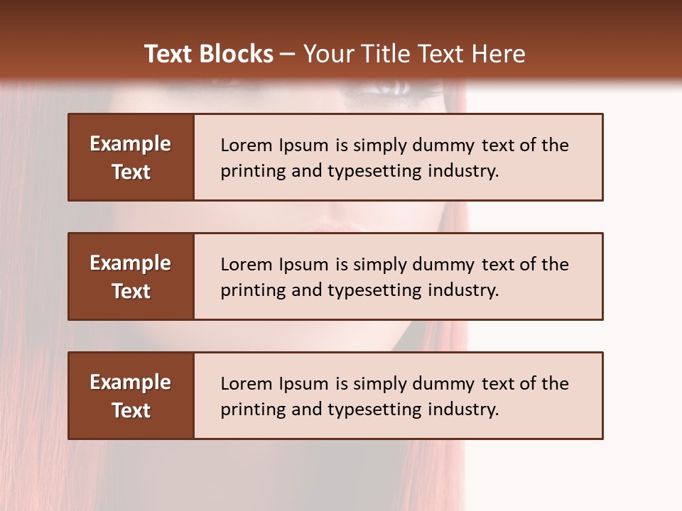 A Woman With Long Red Hair And Blue Eyes PowerPoint Template