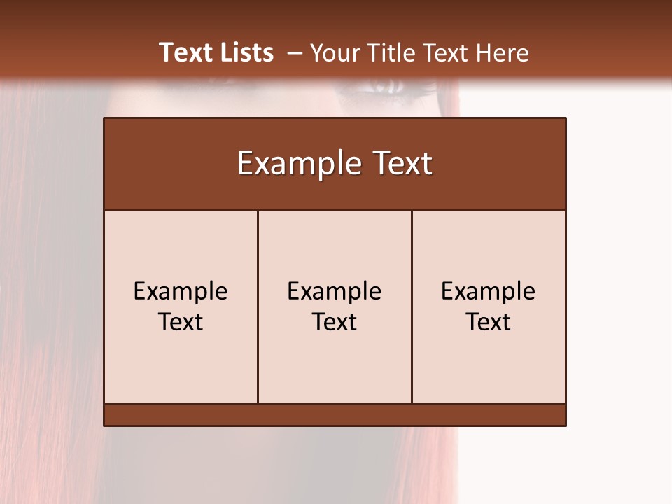 A Woman With Long Red Hair And Blue Eyes PowerPoint Template