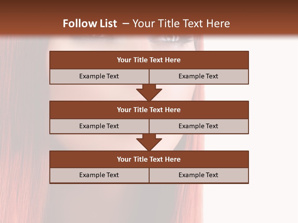 A Woman With Long Red Hair And Blue Eyes PowerPoint Template