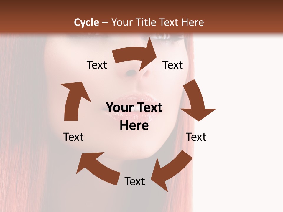 A Woman With Long Red Hair And Blue Eyes PowerPoint Template