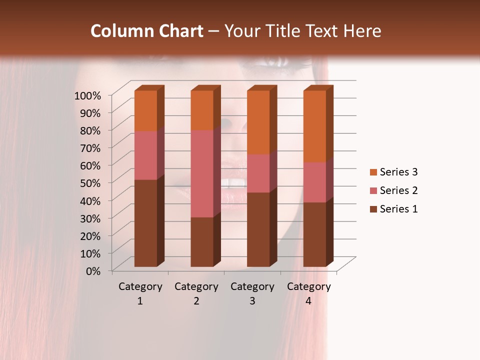 A Woman With Long Red Hair And Blue Eyes PowerPoint Template