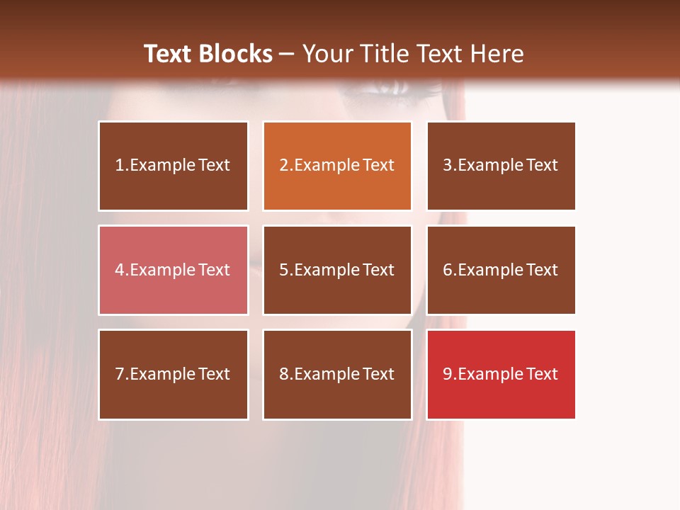 A Woman With Long Red Hair And Blue Eyes PowerPoint Template