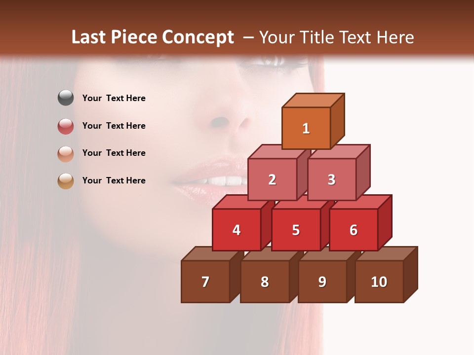A Woman With Long Red Hair And Blue Eyes PowerPoint Template