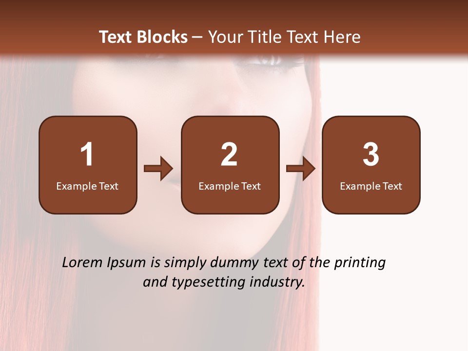 A Woman With Long Red Hair And Blue Eyes PowerPoint Template