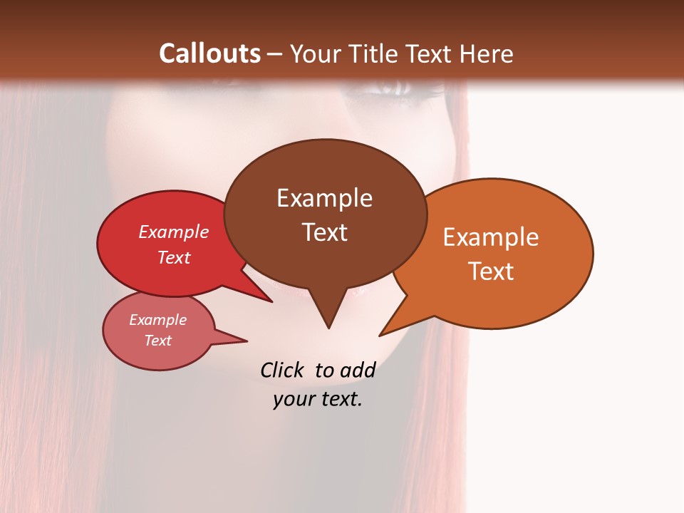 A Woman With Long Red Hair And Blue Eyes PowerPoint Template