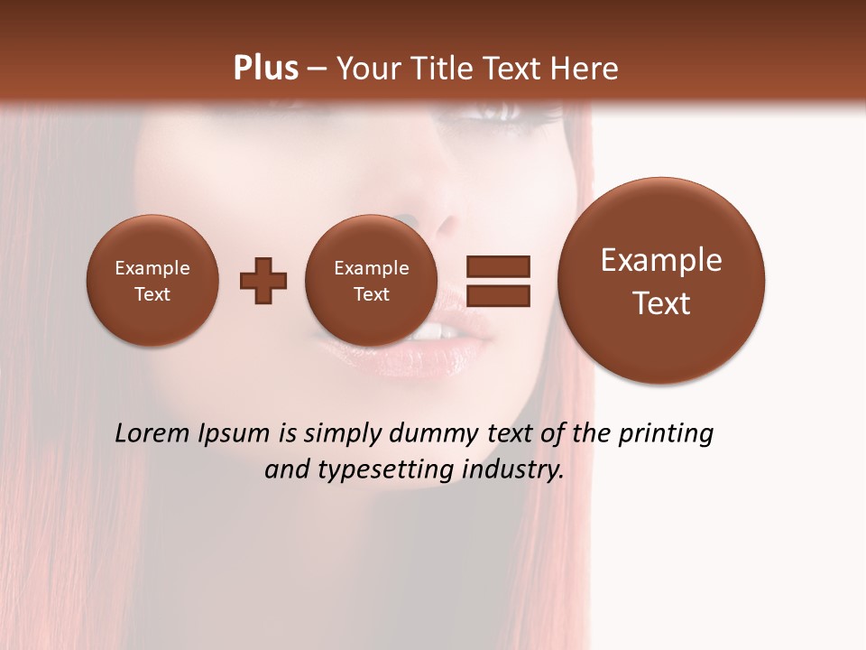 A Woman With Long Red Hair And Blue Eyes PowerPoint Template