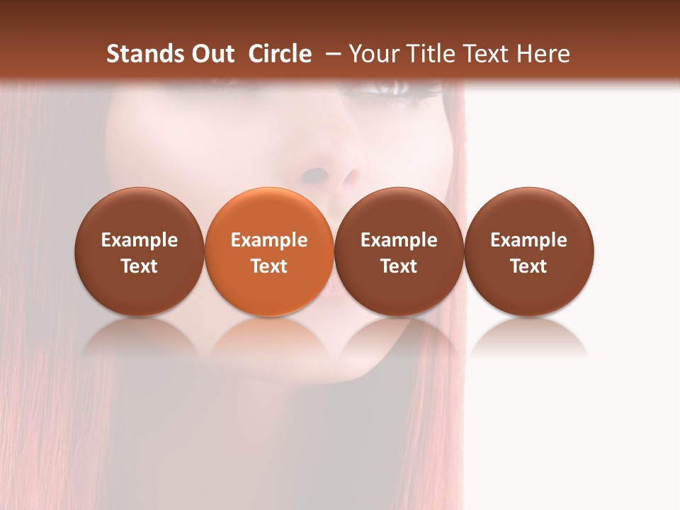 A Woman With Long Red Hair And Blue Eyes PowerPoint Template
