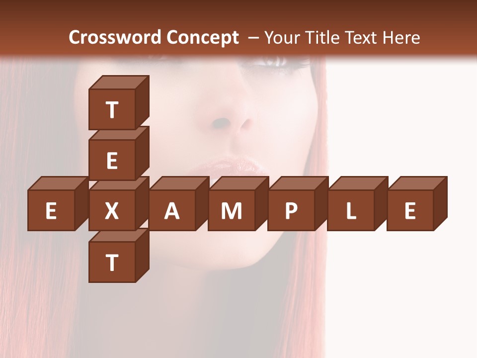 A Woman With Long Red Hair And Blue Eyes PowerPoint Template