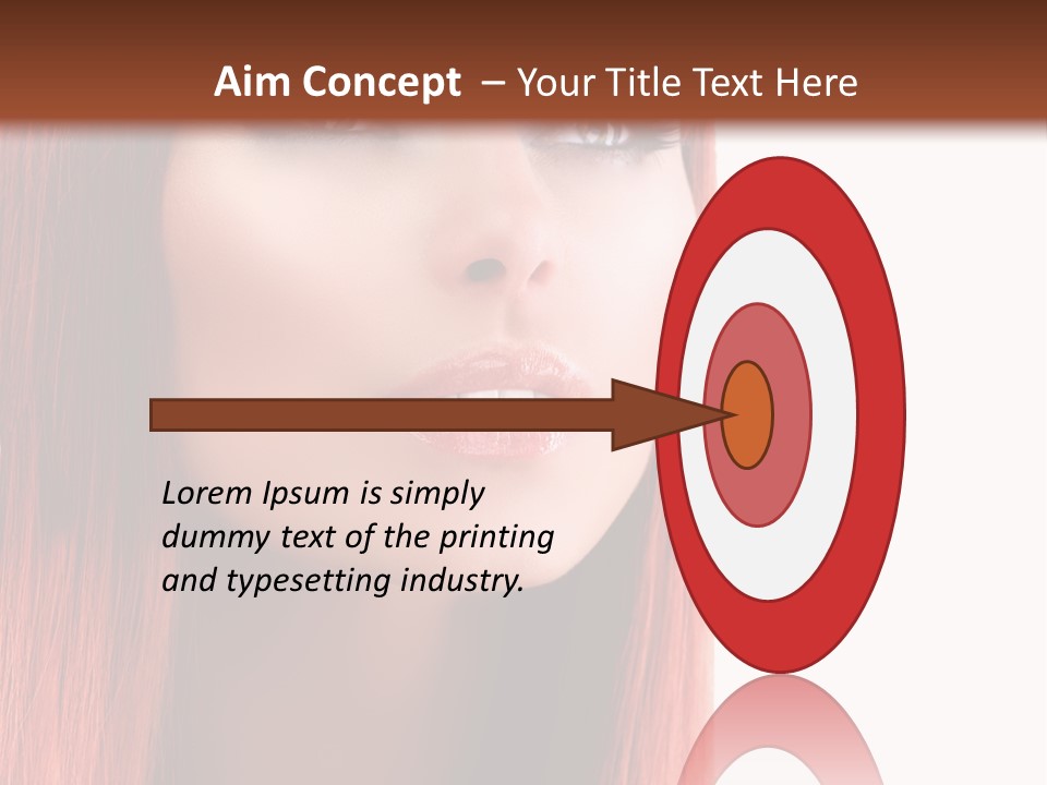 A Woman With Long Red Hair And Blue Eyes PowerPoint Template