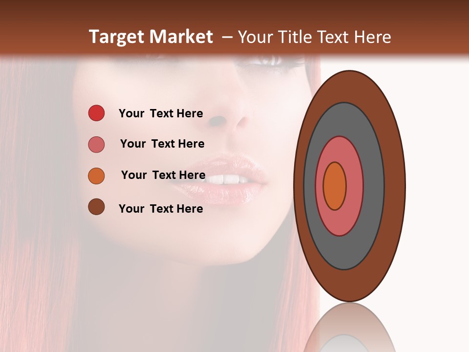 A Woman With Long Red Hair And Blue Eyes PowerPoint Template