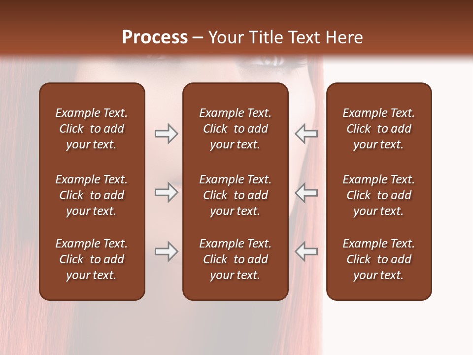 A Woman With Long Red Hair And Blue Eyes PowerPoint Template