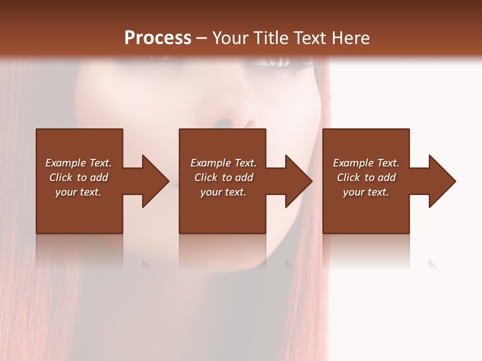 A Woman With Long Red Hair And Blue Eyes PowerPoint Template