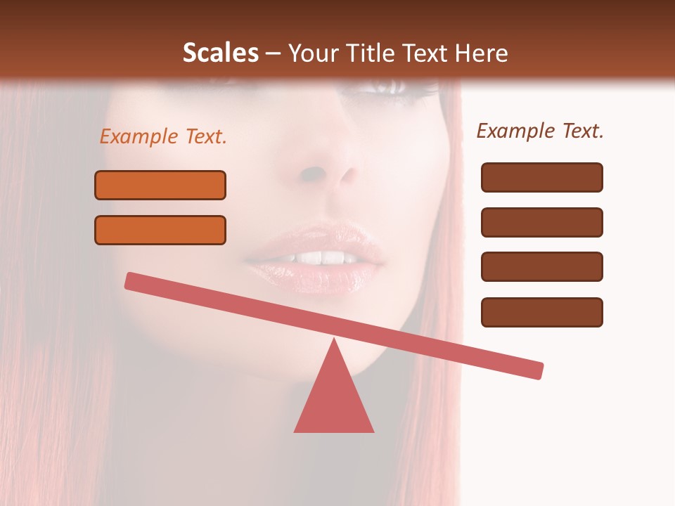 A Woman With Long Red Hair And Blue Eyes PowerPoint Template