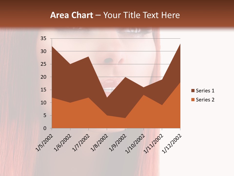 A Woman With Long Red Hair And Blue Eyes PowerPoint Template