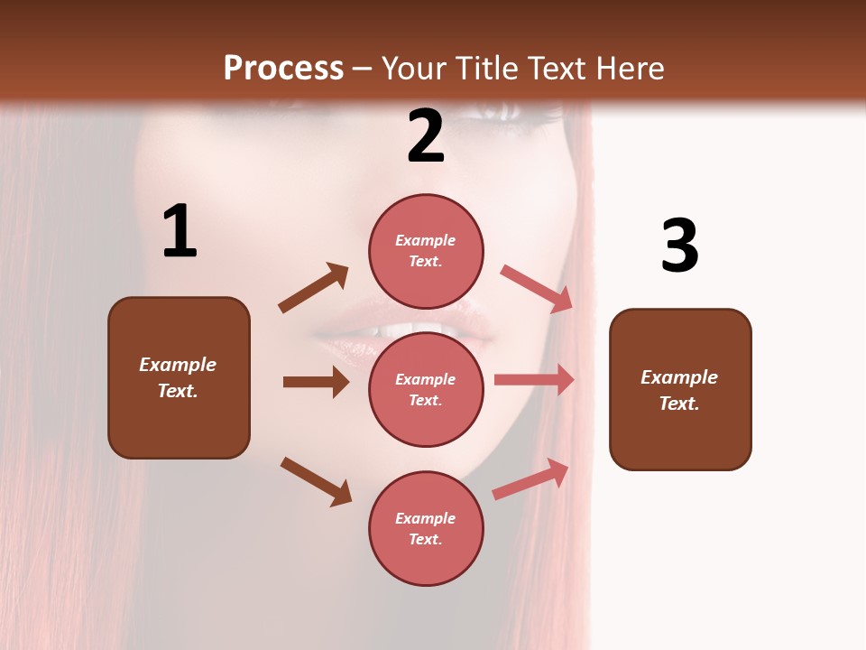 A Woman With Long Red Hair And Blue Eyes PowerPoint Template