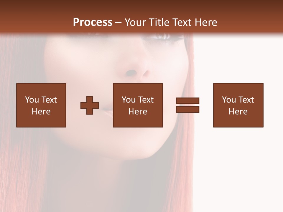 A Woman With Long Red Hair And Blue Eyes PowerPoint Template