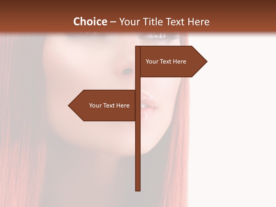 A Woman With Long Red Hair And Blue Eyes PowerPoint Template