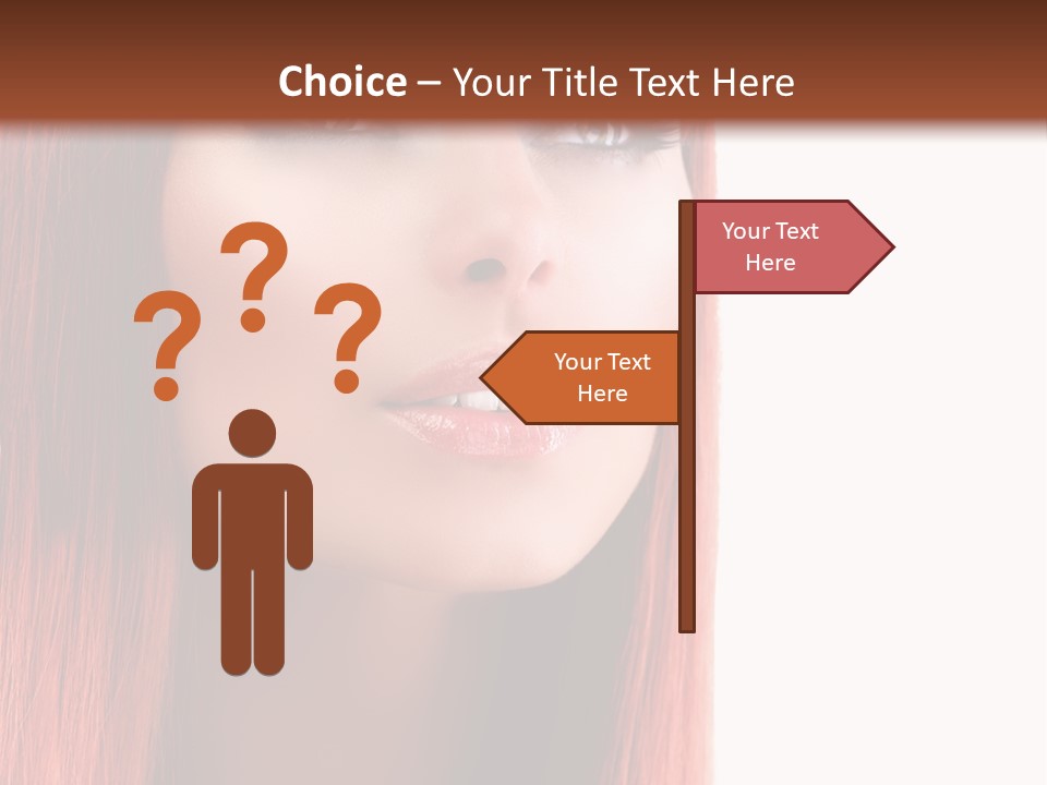 A Woman With Long Red Hair And Blue Eyes PowerPoint Template