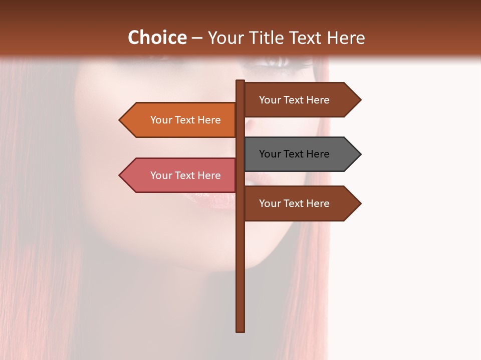 A Woman With Long Red Hair And Blue Eyes PowerPoint Template