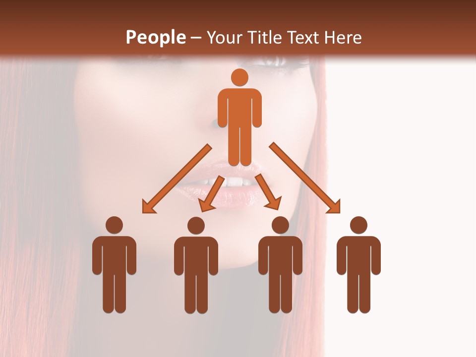 A Woman With Long Red Hair And Blue Eyes PowerPoint Template