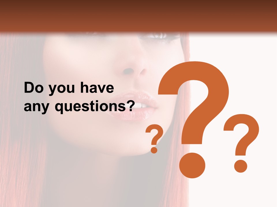 A Woman With Long Red Hair And Blue Eyes PowerPoint Template