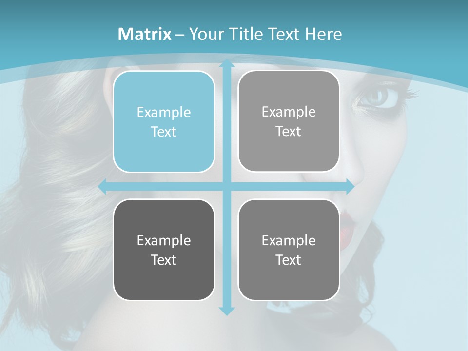 A Woman With Blue Eyes And A Red Lipstick PowerPoint Template