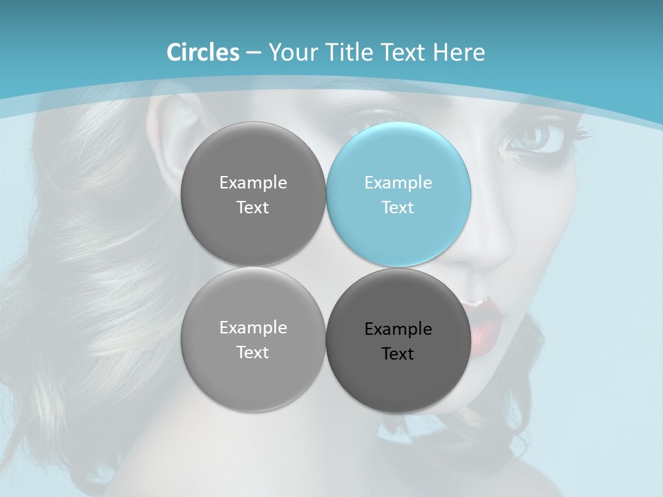 A Woman With Blue Eyes And A Red Lipstick PowerPoint Template