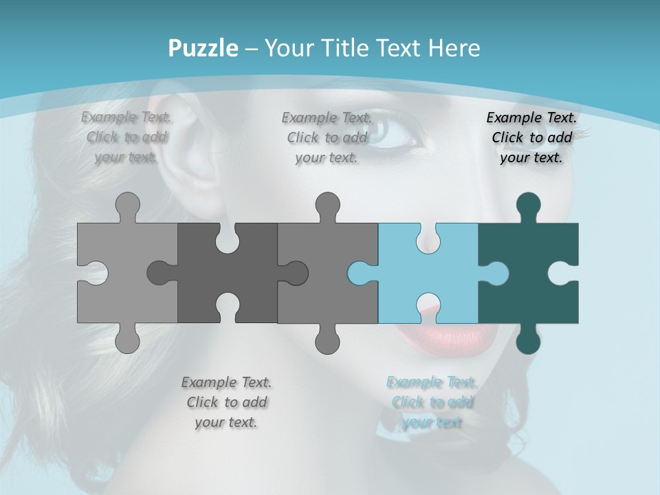 A Woman With Blue Eyes And A Red Lipstick PowerPoint Template