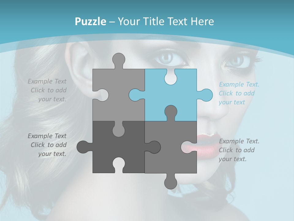 A Woman With Blue Eyes And A Red Lipstick PowerPoint Template