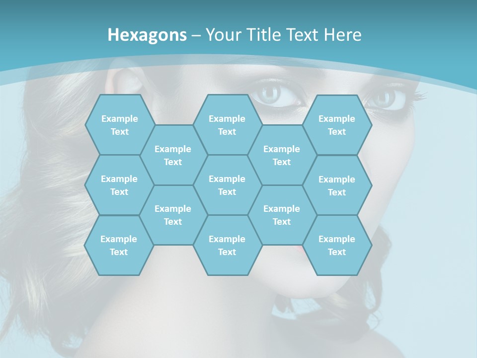 A Woman With Blue Eyes And A Red Lipstick PowerPoint Template