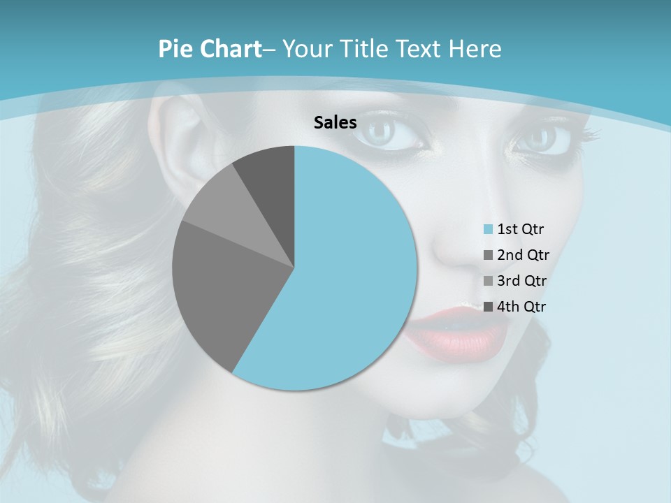 A Woman With Blue Eyes And A Red Lipstick PowerPoint Template