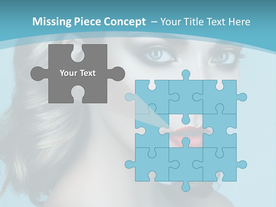 A Woman With Blue Eyes And A Red Lipstick PowerPoint Template