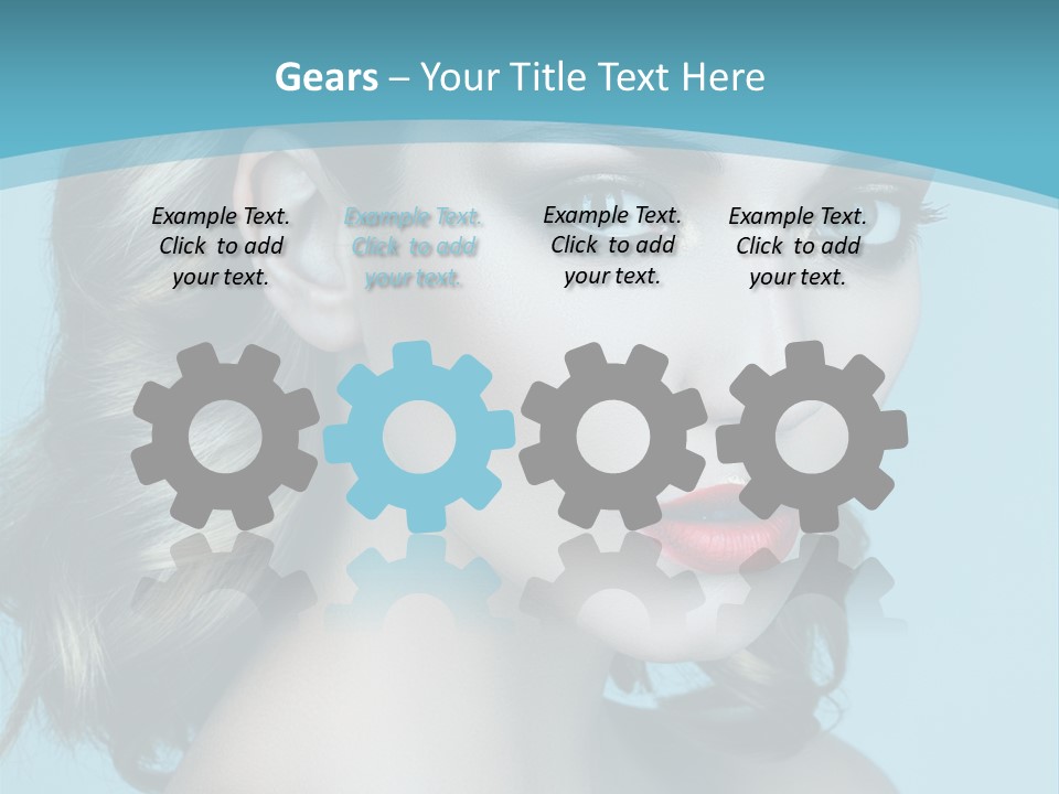 A Woman With Blue Eyes And A Red Lipstick PowerPoint Template