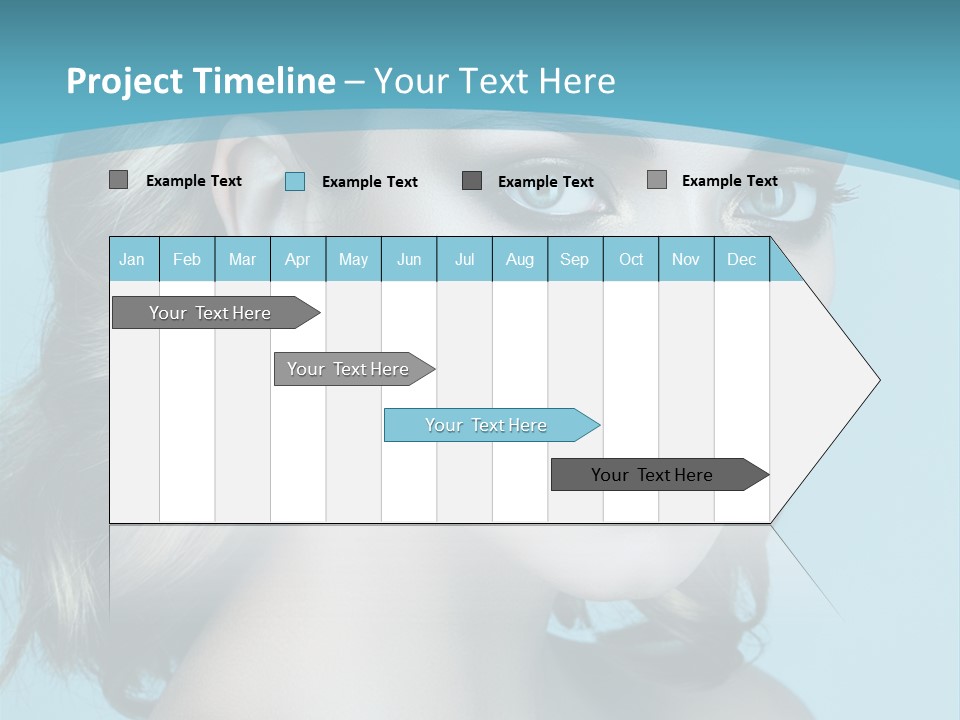 A Woman With Blue Eyes And A Red Lipstick PowerPoint Template