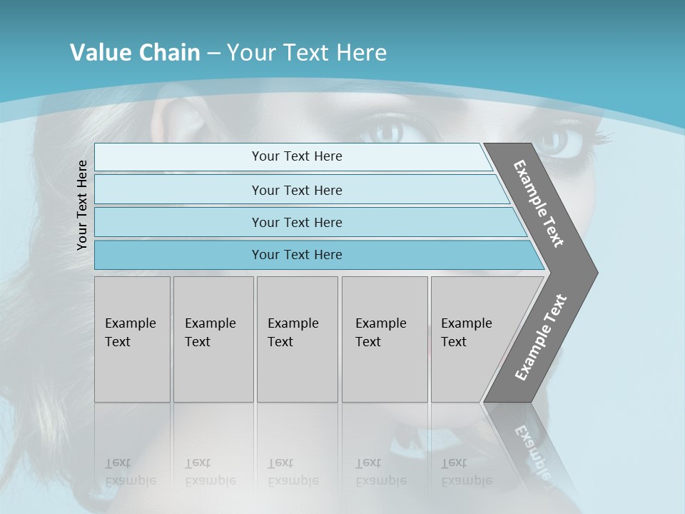 A Woman With Blue Eyes And A Red Lipstick PowerPoint Template