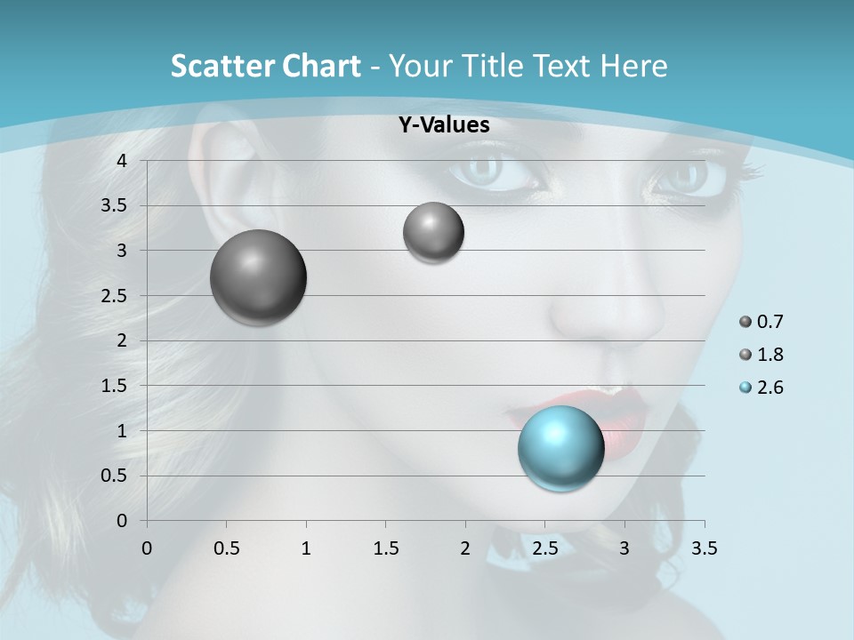 A Woman With Blue Eyes And A Red Lipstick PowerPoint Template