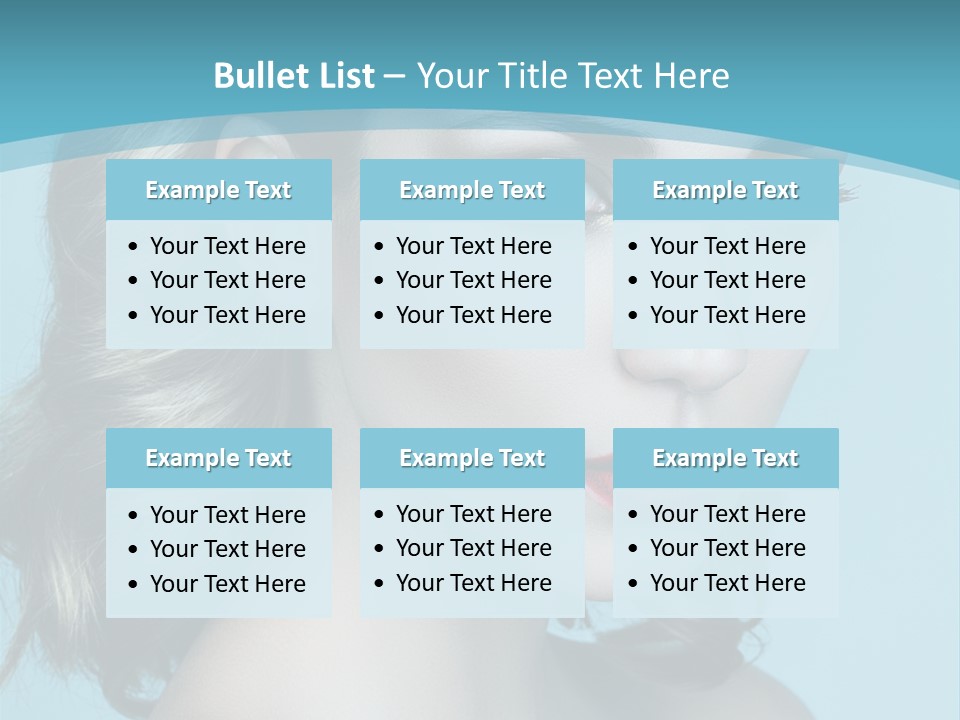 A Woman With Blue Eyes And A Red Lipstick PowerPoint Template