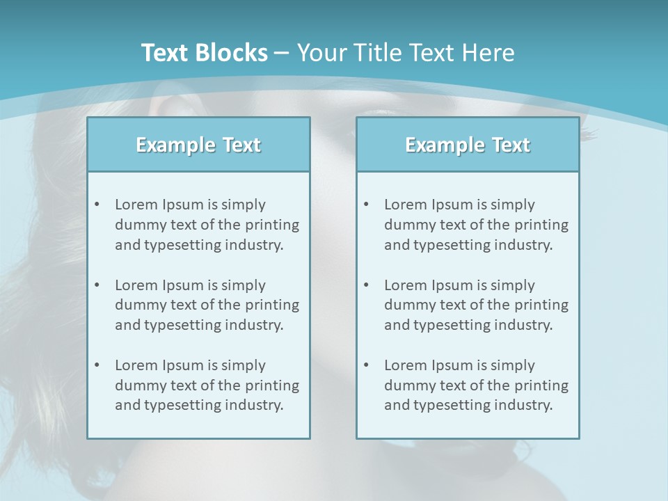 A Woman With Blue Eyes And A Red Lipstick PowerPoint Template