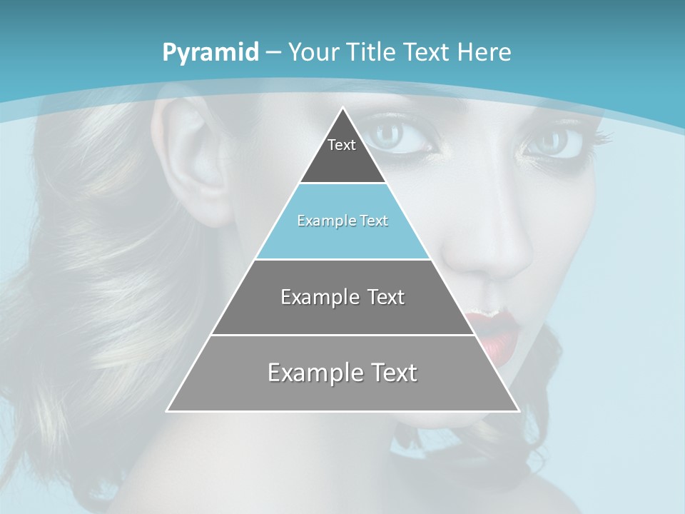 A Woman With Blue Eyes And A Red Lipstick PowerPoint Template