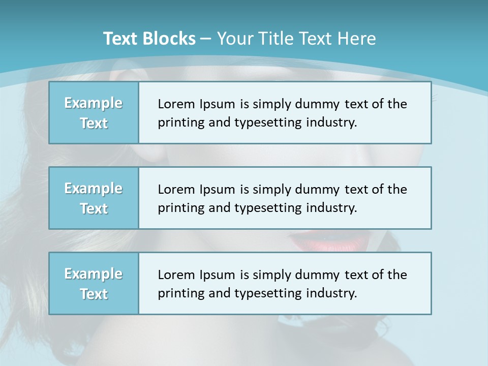 A Woman With Blue Eyes And A Red Lipstick PowerPoint Template
