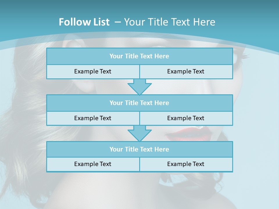 A Woman With Blue Eyes And A Red Lipstick PowerPoint Template