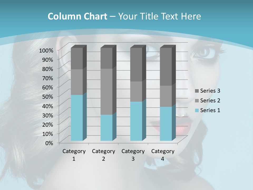 A Woman With Blue Eyes And A Red Lipstick PowerPoint Template