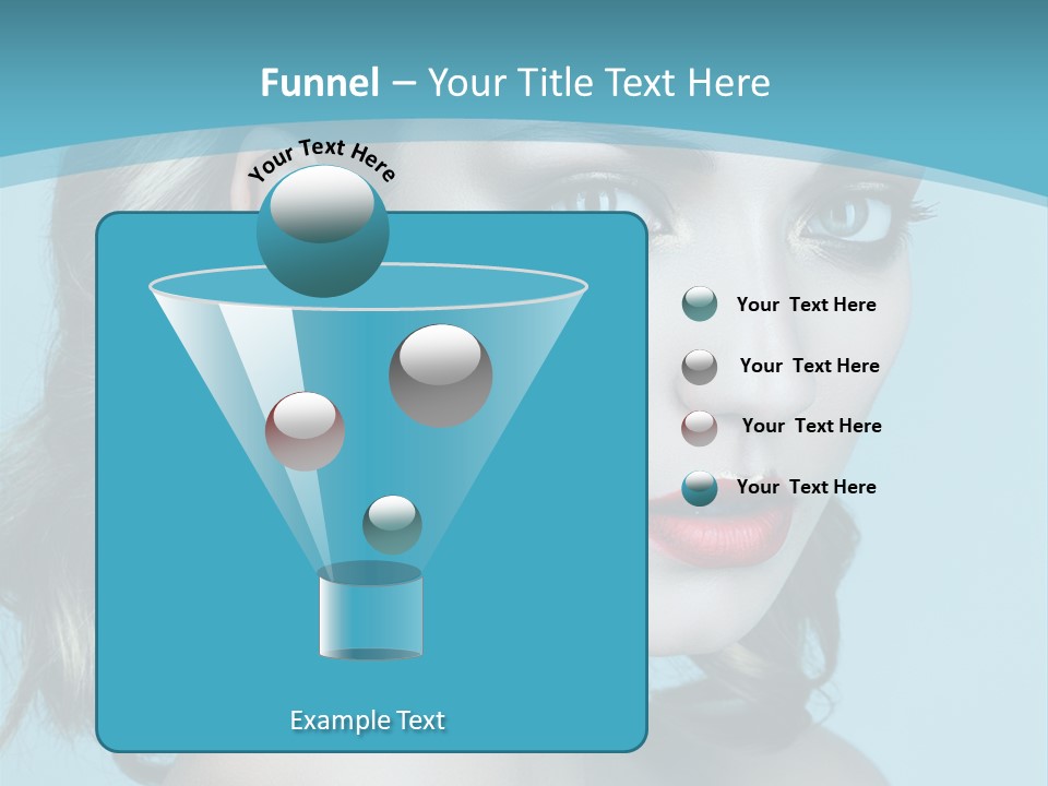 A Woman With Blue Eyes And A Red Lipstick PowerPoint Template