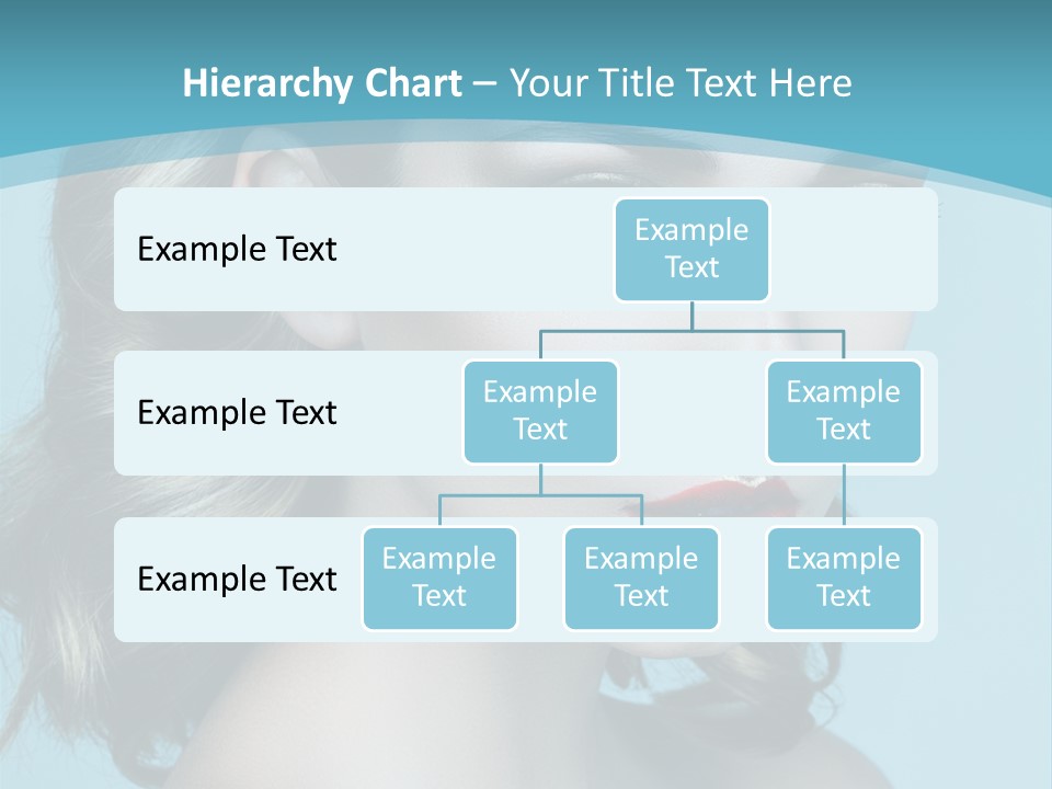 A Woman With Blue Eyes And A Red Lipstick PowerPoint Template